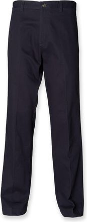 Henbury Teflon coated flat front chino Navy 40/R