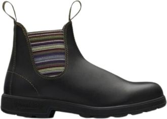 Blundstone Bruine Enkellaarzen met Gestreepte Banden - Dames - Chelseaboots - Zwart - 40 EU - Schoenen