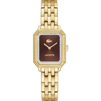 Lacoste Parisienne Crystal Bracelet Watch in Brown at Nordstrom