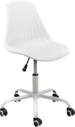 Livetastic Drehstuhl, Weiß, Metall, Kunststoff, Drehkreuz, 44x75-85x56 cm, Sitzfläche 360° drehbar, Büromöbel, Bürostühle, Drehstühle