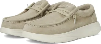 Hey Dude Wally COMF Suede Mens Lace-up Boots Stone Grey/Silver Birch : 13 M, Canvas/Suede