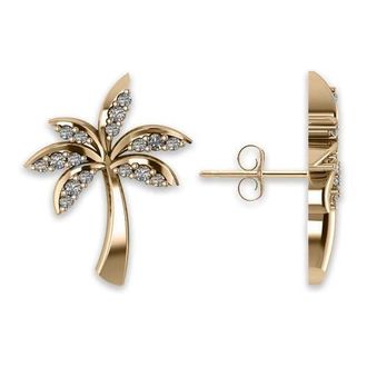 Allurez Diamond Palm Tree Summer Earrings 14k in Yellow Gold at Nordstrom