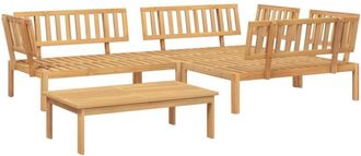 vidaXL 4 Piece Garden Pallet Sofa Set Solid Wood Acacia Vidaxl