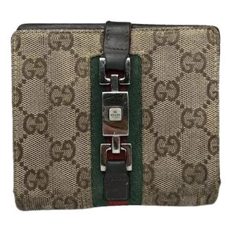 Gucci Pre-owned Cotton Wallet - unisex - Vintage Accessoires - Beige - ONE Size - Katoen - Vintage