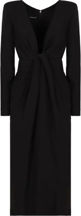 Emporio Armani Abito midi con nodo - Nero