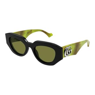 Gucci Rechthoekige Zonnebril - Dames - Accessoires - Zwart - Maat: 51 MM