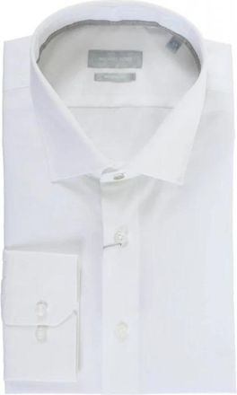 Michael Kors Modern Fit Stretch Shirt - Heren - Zakelijke Overhemden - Wit - L - Leer - Overhemden