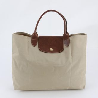 Longchamp Leather Nylon Handbag Shoulder Bag Tote Bag (Pre-Owned)