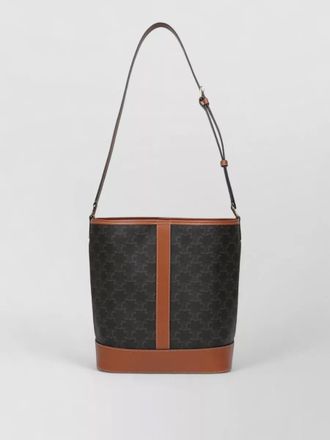 Celine canvas and leather bucket bag