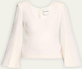 Roland Mouret Split-Sleeve Cady Top