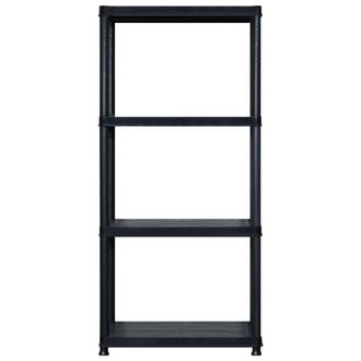 Berkfield Home Storage Shelf 4-Tier Black 244x30.5x130 cm Plastic