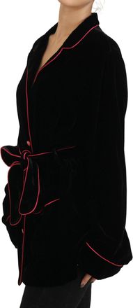 Dolce & Gabbana Womens Black Button Belted Blazer Viscose Jacket Clothing