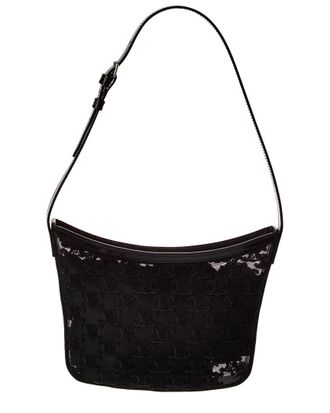 Celine Celine Croque Medium Tulle & Leather Hobo Bag