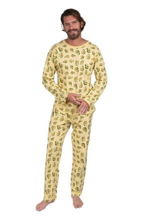 Leveret Mens Loose Fit Cotton Matching Family Pajamas, Animal & Nature Prints in Avocado at Nordstrom, Size Xx-Large
