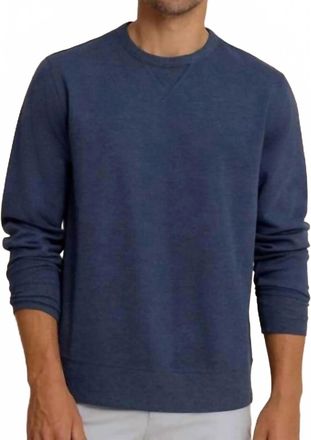 Southern Tide Lowland Luxe Textured Crew Sweatshirt In Dark Navy