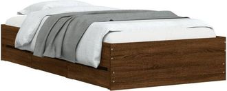 vidaXL Bed Frame with Drawers without Mattress Brown Oak 75x190 cm Small Single Vidaxl
