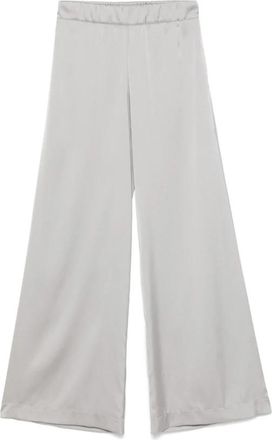 D.exterior Grijze Satijnen Wijde Broek - Dames - Wijde Broeken - Grijs - XS - Satijn - Broeken