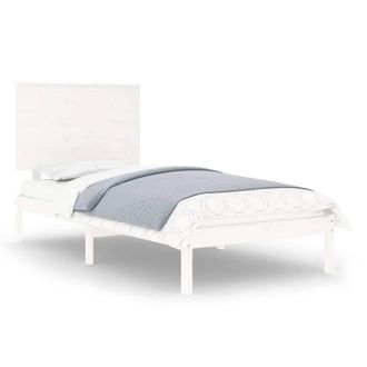 Berkfield Home Bed Frame White Solid Wood Pine 100x200 cm