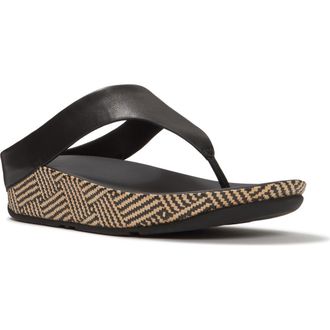 FitFlop Lulu Lux Graph-Weave TP Sandal in Black at Nordstrom, Size 10