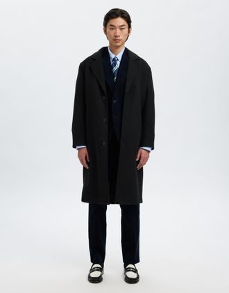 Selected Cappotto lungo nero