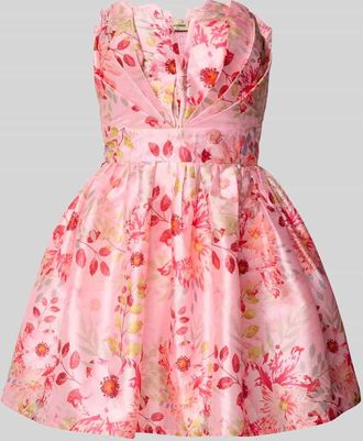 Lace & Beads Cocktailkleid mit Herz-Ausschnitt in Pink, Größe L