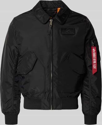 Alpha Industries Alpha Industries Regular Fit Bomberjacke mit Logo-Patch in Black, Gr&ouml;&szlig;e XL