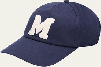 Moncler Mens Maxi-M Logo Cotton Baseball Cap