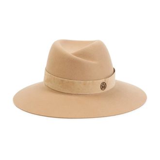 Maison Michel Cappello Virginie in camoscio - - Accessories - unisex - Beige - M