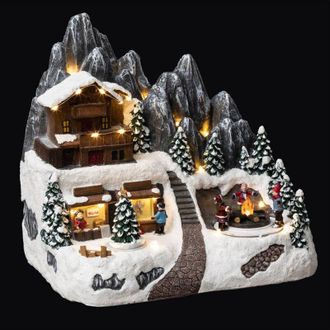 F&eacute;&eacute;ric Lights & Christmas Rifugio illuminato 24 led h.27,5cm - Atmosphera cr&eacute;ateur dint&eacute;rieur