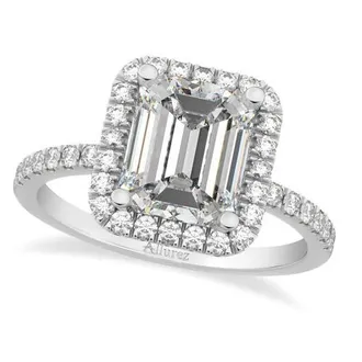 Allurez Lab Moissanite & Diamond Engagement 14k in 3.32Ct/white Gold at Nordstrom, Size 7.5