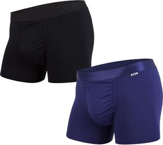 BN3TH Mens Classics Trunk 2-Pack Base-Layer-Underwear, Black Navy, S