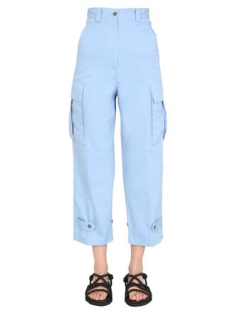 Msgm Cropped Cargo Pants With Buttoned Hem