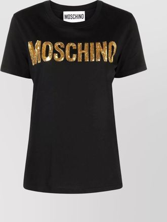 Moschino logo sequin sleeve t-shirt