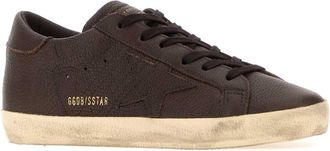 Golden Goose Womens Brown Leather Super-Star Sneakers Darkbrown