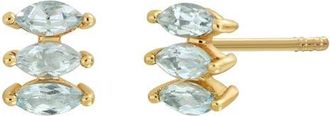 Bony Levy 14K Gold Marquise Sky Blue Topaz Stud Earrings in 14K Yellow Gold at Nordstrom