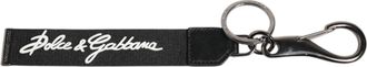 Dolce & Gabbana Logo-Engraved Key Case - Black