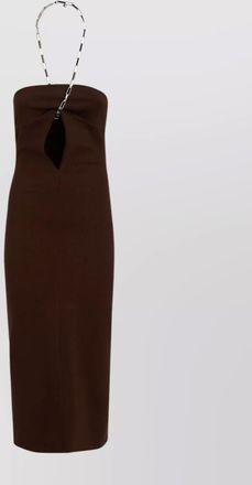 The Attico giona midi dress jersey marron foncé