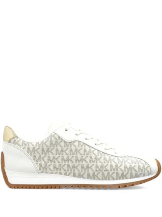 Michael Michael Kors Rhodes monogram lace-up low-top sneakers - women - Polyurethane/Fabric/Rubber - 8.5 - Neutrals