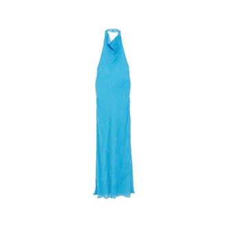 Staud Roselle Beaded Halterneck Maxi Dress