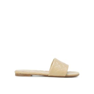 Bottega Veneta Sliders, female, Beige, Size: 6 US Amy Leather Sandals