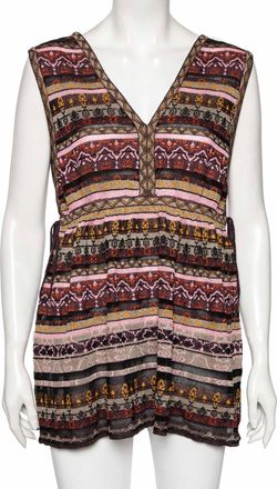 M Missoni Multicolored Lurex Knit Sleeveless Top