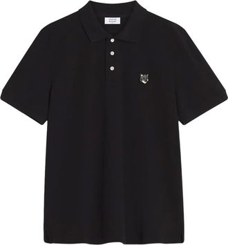 Maison Kitsuné Polo con ricamo volpe - Nero