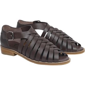 Celtic & Co. Woven Peep Toe Sandal in Chocolate at Nordstrom, Size 5