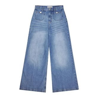 Munthe Lichtblauwe Denim Broek met Zakken - Dames - Loose Fit Jeans - Blauw - XS - Denim - Jeans
