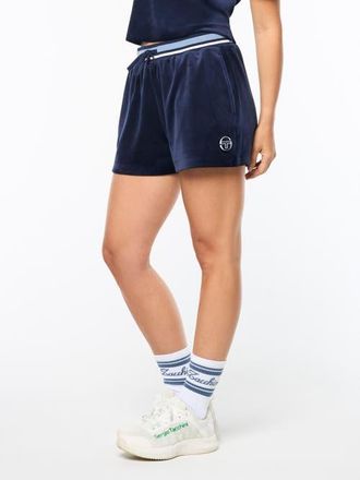 Sergio Tacchini Adele Velour Short in Maritime Blue at Nordstrom, Size Xx-Large