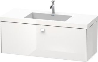 Duravit Lavamanos Duravit Brioso C-bonded Con Base Mural 120,0x48,0 Cm, 1 Caj&oacute;n, Sin Rebosadero, Con Banco Para Grifos, Sin Agujero Para Grifos, Color (frente