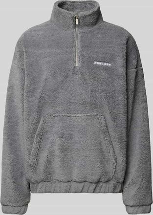 Pegador Fleecepullover mit Troyer-Kragen Modell Puka in Mittelgrau Melange, Größe XS