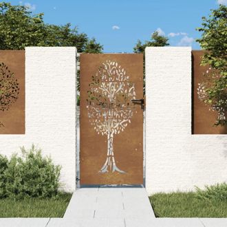 vidaXL Puerta De Jard&iacute;n Acero Corten Dise&ntilde;o &Aacute;rbol 85x175 Cm Vidaxl