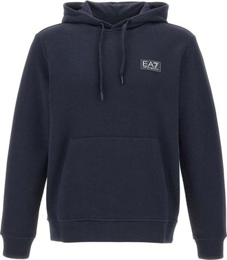 Emporio Armani Emporio Armani Ea7, Hoodies & sweatvesten, Heren, Blauw, 2Xl, Katoen, Katoenen Hoodie