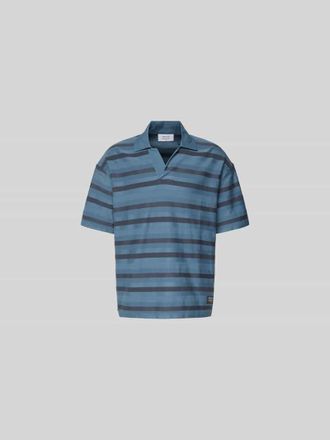 Maison Kitsun&eacute; Oversized Poloshirt mit Logo-Patch in Ocean, Gr&ouml;&szlig;e XL